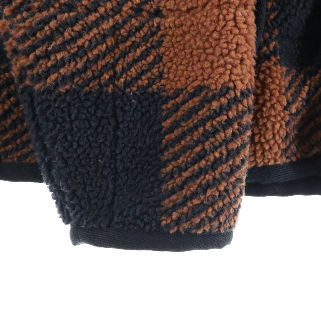 KITH(キス) 22AW PEARSALL LINER JACKET チェック総柄 ボアフリース ライナジャケット ブラウン
