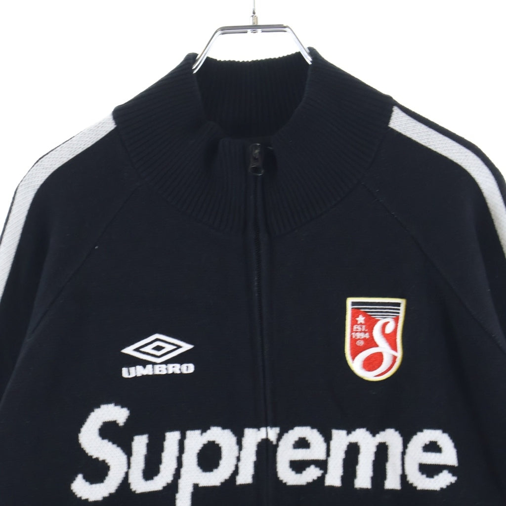 SUPREME(シュプリーム) 25SS ×UMBRO Zip Up Sweater フロントロゴ刺繍 サイドライン ジップアップ スウェット トレーナー ブラック