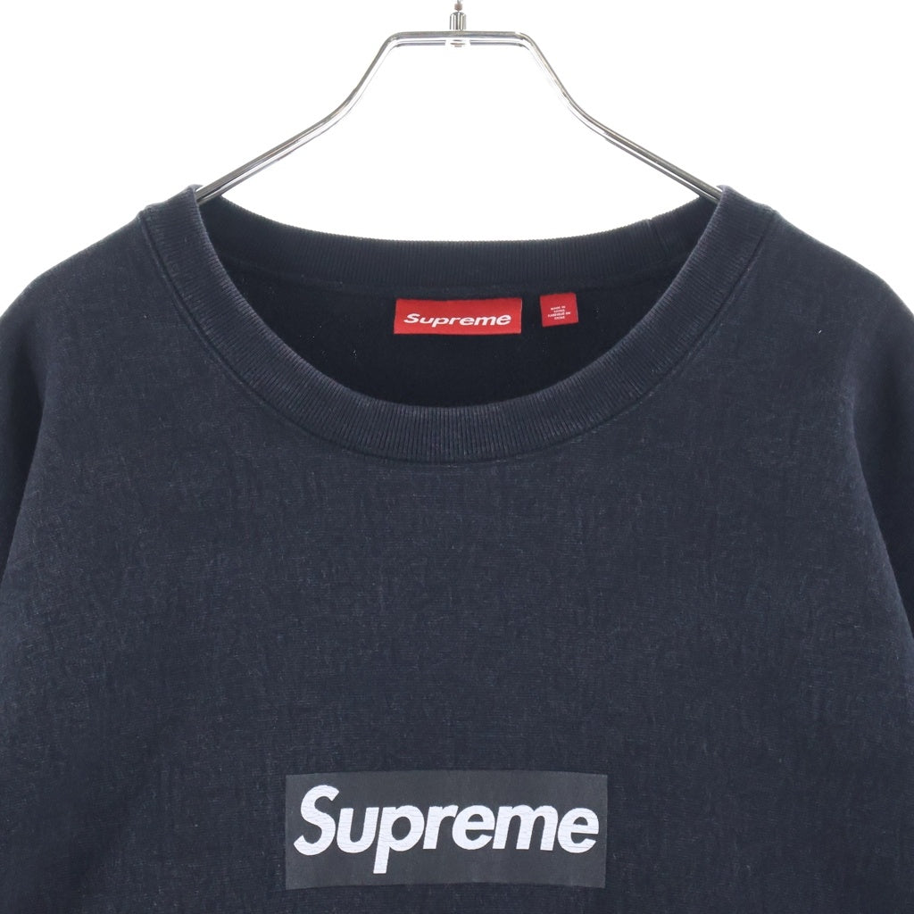 SUPREME(シュプリーム) 25SS Washed Box Logo Crewneck ウォッシュド加工 ボックスロゴ クルーネック スウェット トレーナー ブラック
