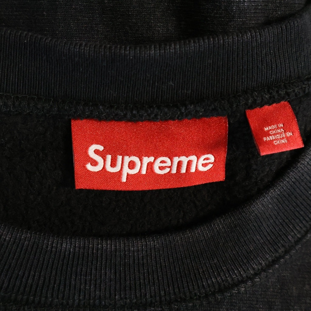 SUPREME(シュプリーム) 25SS Washed Box Logo Crewneck ウォッシュド加工 ボックスロゴ クルーネック スウェット トレーナー ブラック