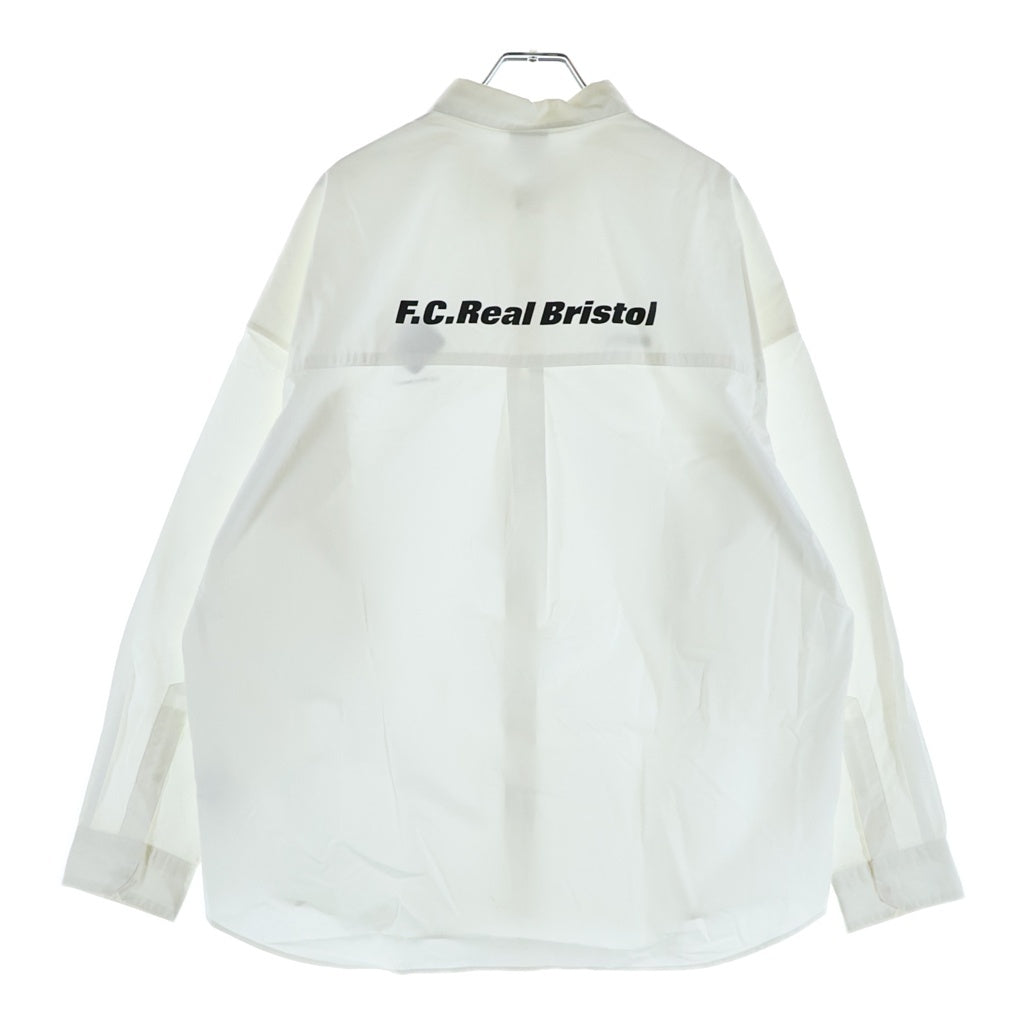 F.C.R.B./F.C.Real Bristol/FCRB(エフシーアールビー/エフシーレアルブリストル) AUTHENTIC FLY FRONT L/S SHIRT オーセンティックフライフロントラバーロゴアップリケ 長袖シャツ ホワイト FCRB-260069