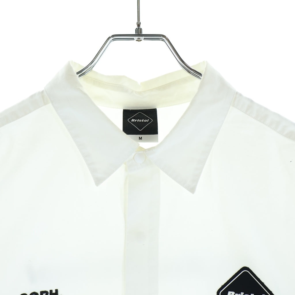 F.C.R.B./F.C.Real Bristol/FCRB(エフシーアールビー/エフシーレアルブリストル) AUTHENTIC FLY FRONT L/S SHIRT オーセンティックフライフロントラバーロゴアップリケ 長袖シャツ ホワイト FCRB-260069