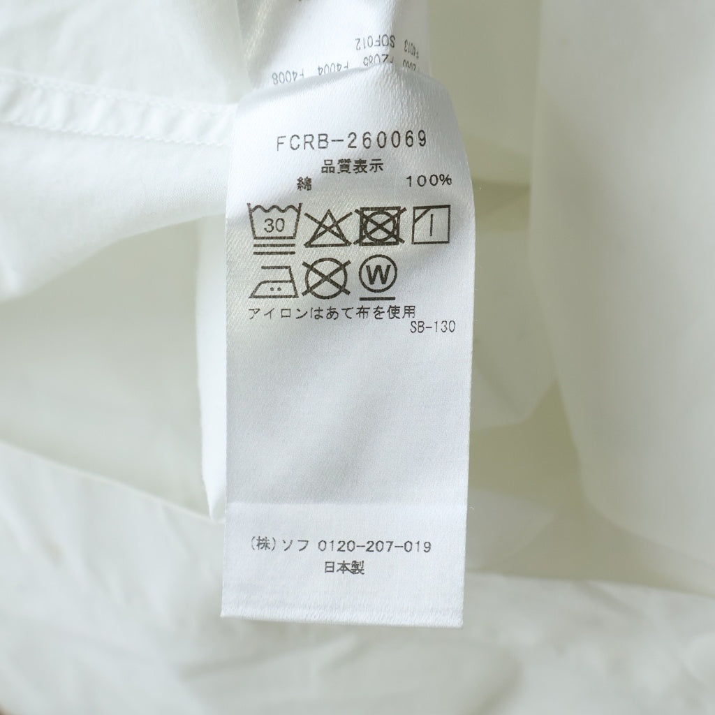 F.C.R.B./F.C.Real Bristol/FCRB(エフシーアールビー/エフシーレアルブリストル) AUTHENTIC FLY FRONT L/S SHIRT オーセンティックフライフロントラバーロゴアップリケ 長袖シャツ ホワイト FCRB-260069