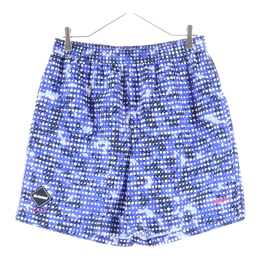 F.C.R.B.(エフシーアールビー) ×FRAGMENT CAMOUFLAGE NYLON SHORTS フラグメント カモフラージュナイロンショーツ ラバーロゴアップリケ ドットカモ総柄 ナイロンショーツ ハーフパンツ FCRB-260170