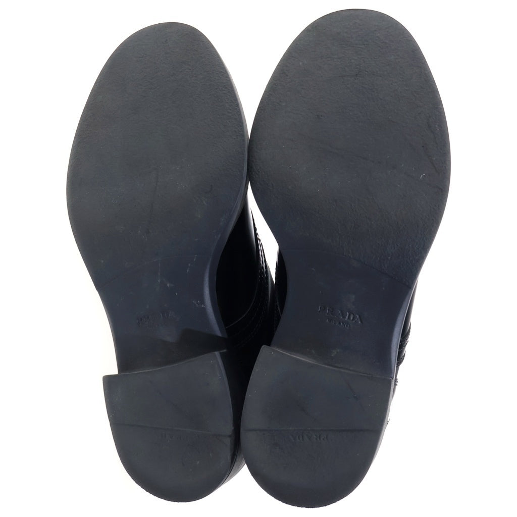 PRADA(プラダ) RE-NYLON リナイロン レースアップ レザー ハイカットブーツ 35 ブラック 1T782M