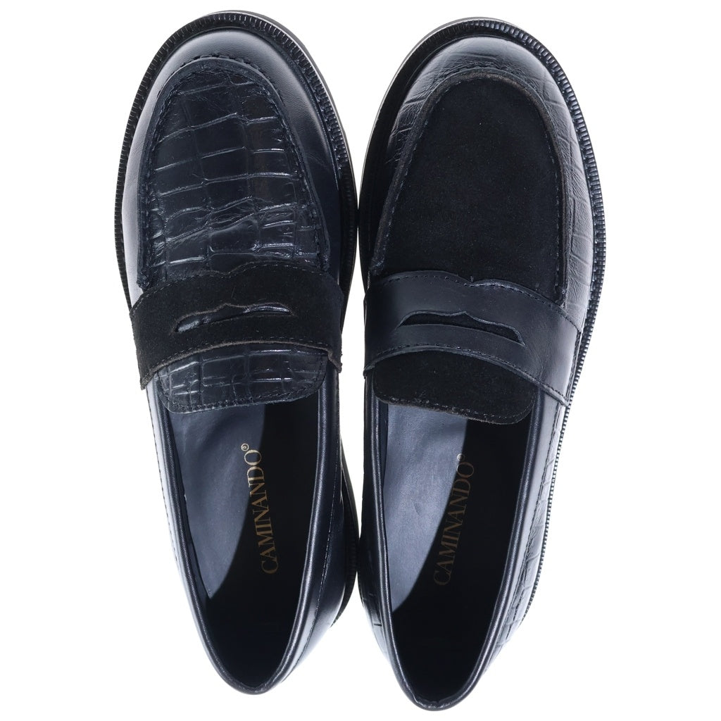 KITH(キス) CAMINANDO Embossed Loafer エンボス加工 クロコ型押し ローファー ブラック