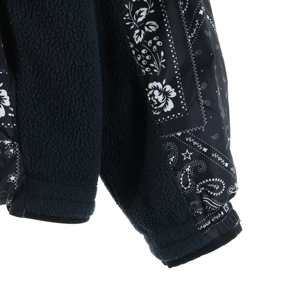 KITH(キス) 25SS Paisley Fleese Jacket ペイズリー総柄 フリース ナイロン ジップアップ フーデッド ジャケット ブラック