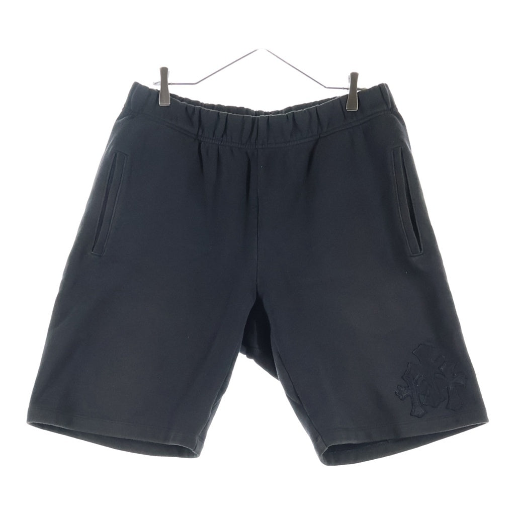 CHROME HEARTS(クロムハーツ) Y NOT 3 CEMETERY CROSS PATCH SWEAT SHORTS ワイノット 3セメタリークロスパッチ スウェットショーツ ハーフパンツ ブラック