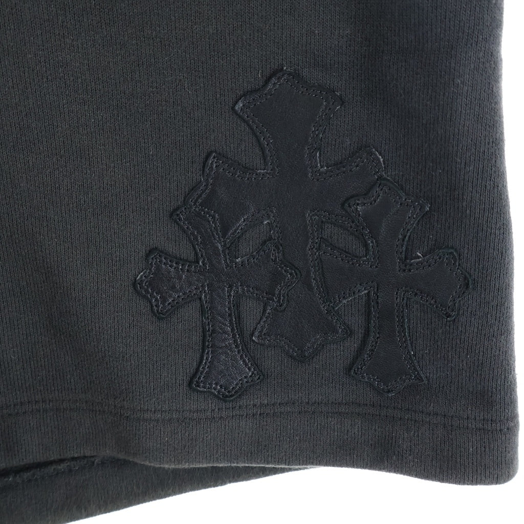CHROME HEARTS(クロムハーツ) Y NOT 3 CEMETERY CROSS PATCH SWEAT SHORTS ワイノット 3セメタリークロスパッチ スウェットショーツ ハーフパンツ ブラック