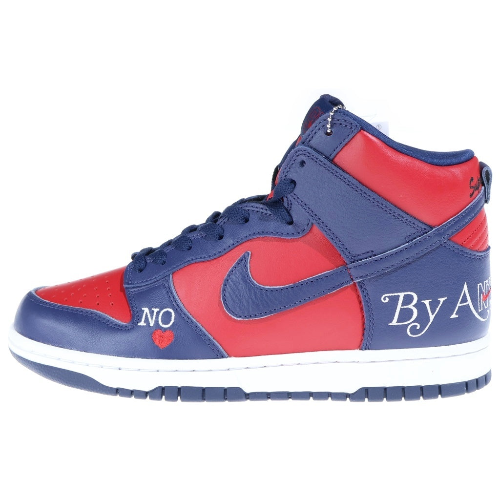 NIKE(ナイキ) ×SUPREME DUNK HIGH BY ANY MEANS シュプリーム ダンク ハイ バイエニーミーンズ ハイカットスニーカー レッド/ネイビー US9.5/27.5cm DN3741-600
