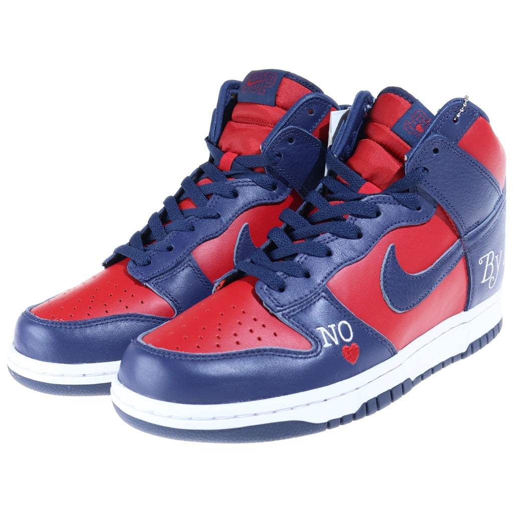 NIKE(ナイキ) ×SUPREME DUNK HIGH BY ANY MEANS シュプリーム ダンク ハイ バイエニーミーンズ ハイカットスニーカー レッド/ネイビー US9.5/27.5cm DN3741-600