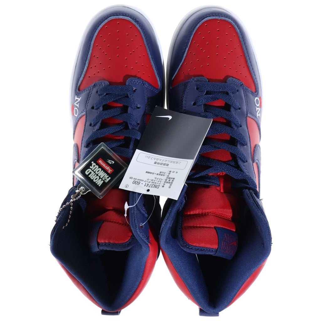 NIKE(ナイキ) ×SUPREME DUNK HIGH BY ANY MEANS シュプリーム ダンク ハイ バイエニーミーンズ ハイカットスニーカー レッド/ネイビー US9.5/27.5cm DN3741-600