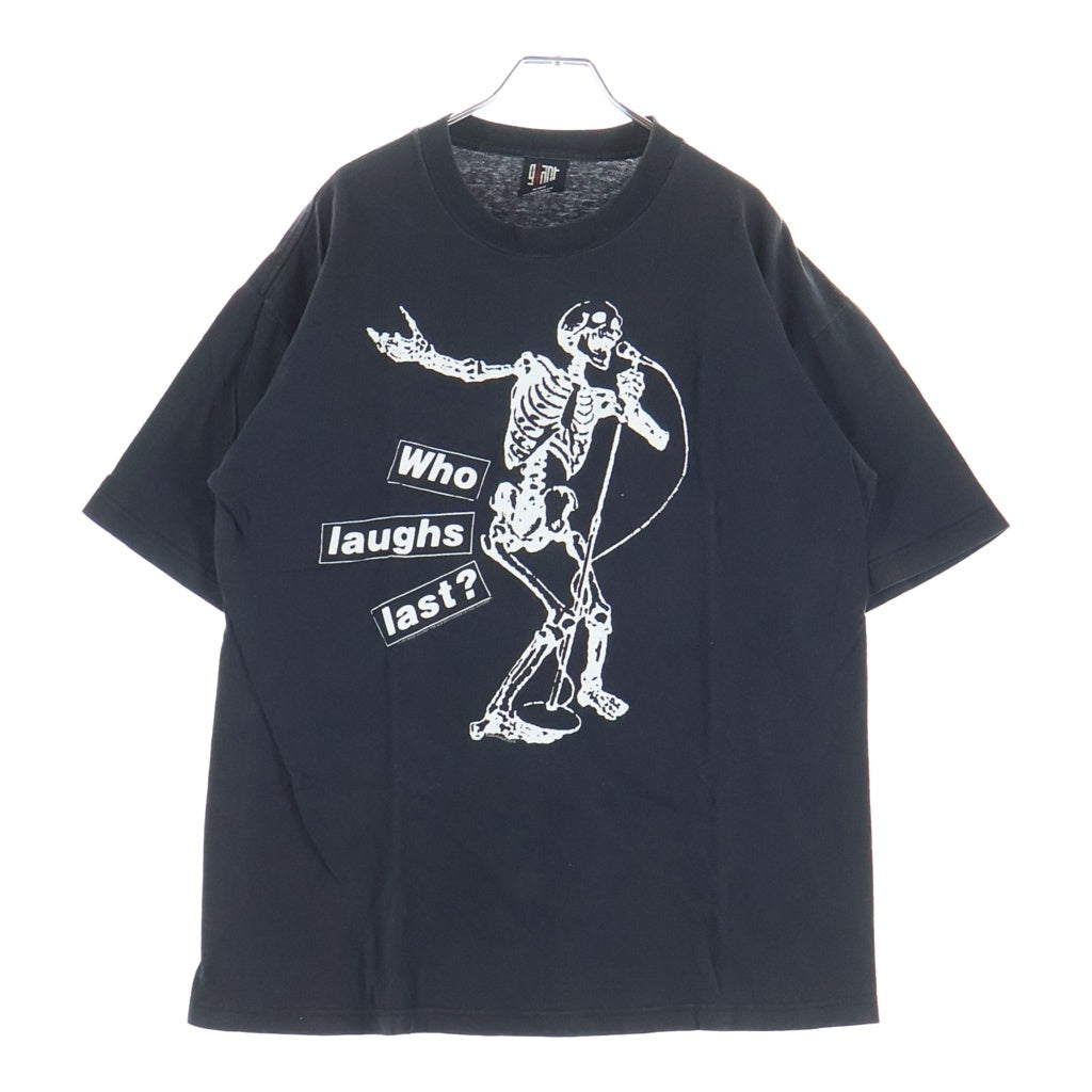 NO BRAND(ノーブランド) 90s Rage Against the Machine Who Laughs Last ジャイアントタグ レイジアゲインスト 両面プリント 半袖Tシャツカットソー ブラック