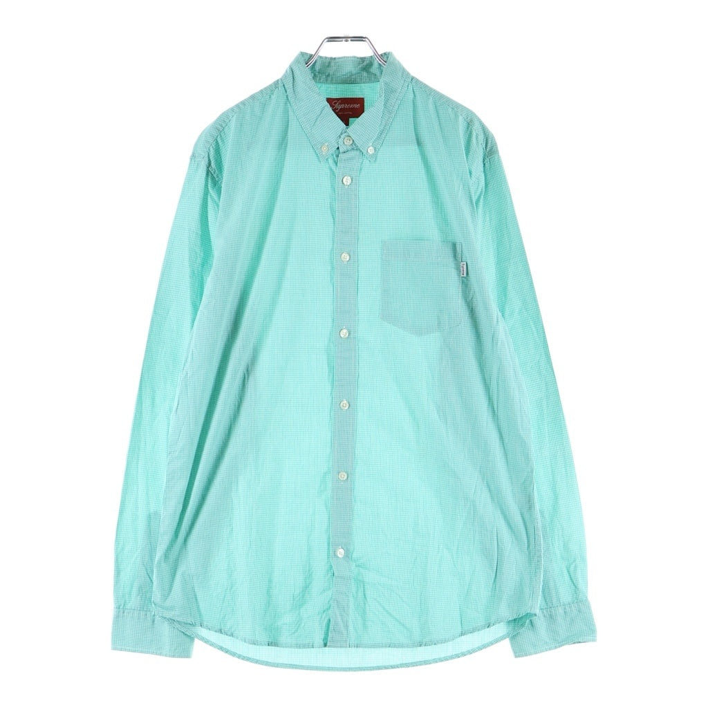 SUPREME(シュプリーム) 12AW Gingham Oxford Shirt ギンガムチェック総柄 オクスフォード 長袖シャツ グリーン