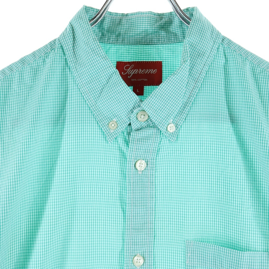 SUPREME(シュプリーム) 12AW Gingham Oxford Shirt ギンガムチェック総柄 オクスフォード 長袖シャツ グリーン