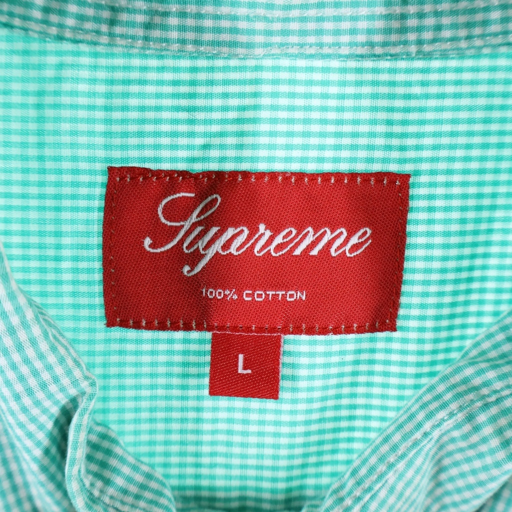 SUPREME(シュプリーム) 12AW Gingham Oxford Shirt ギンガムチェック総柄 オクスフォード 長袖シャツ グリーン