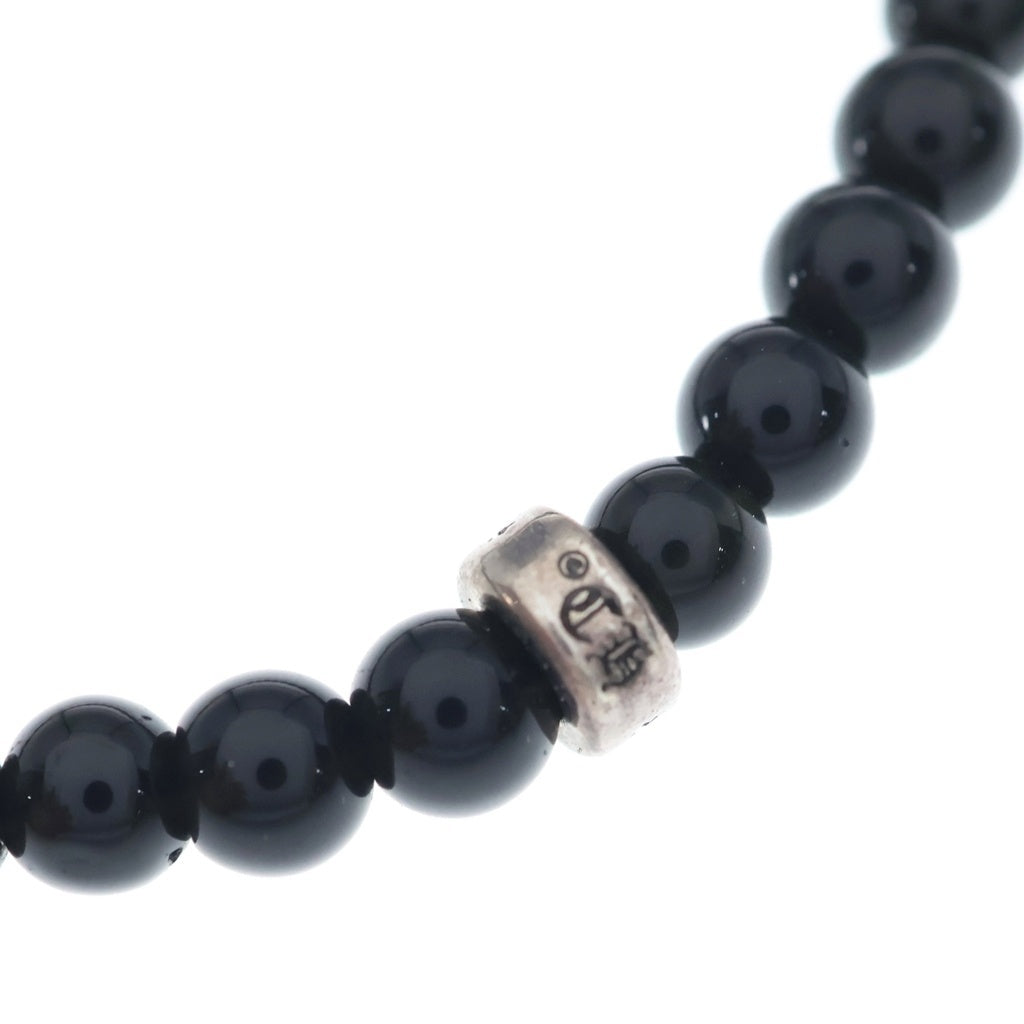 CHROME HEARTS(クロムハーツ) BEAD BRACELET 4mm ビーズブレスレット ブラックビーズブレスレット ブラック/シルバー