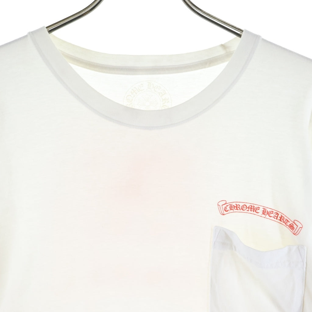 CHROME HEARTS(クロムハーツ) Aoyama L/S Tee 青山限定 ロゴプリント 長袖Tシャツ ロングスリーブカットソー ホワイト/オレンジ