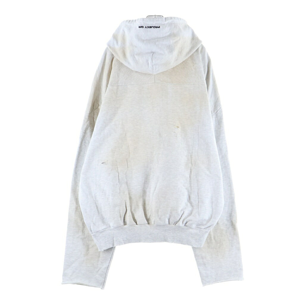 PROJECT G/R(プロジェクトジーアール) Reworked Sport Logo Hooded Sweatshirt リワークド ユーズド加工 スポーツロゴ プルオーバー パーカー フーディー グレー