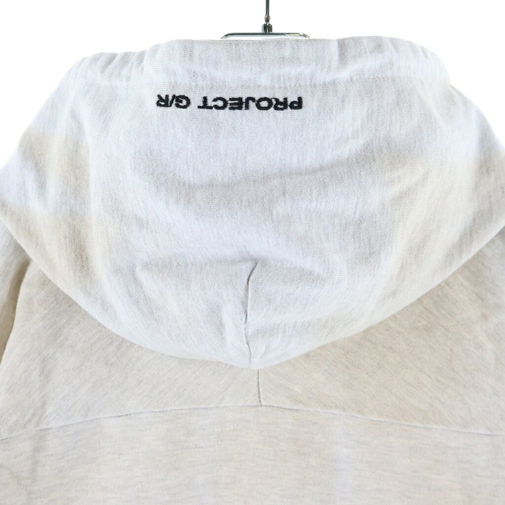 PROJECT G/R(プロジェクトジーアール) Reworked Sport Logo Hooded Sweatshirt リワークド ユーズド加工 スポーツロゴ プルオーバー パーカー フーディー グレー
