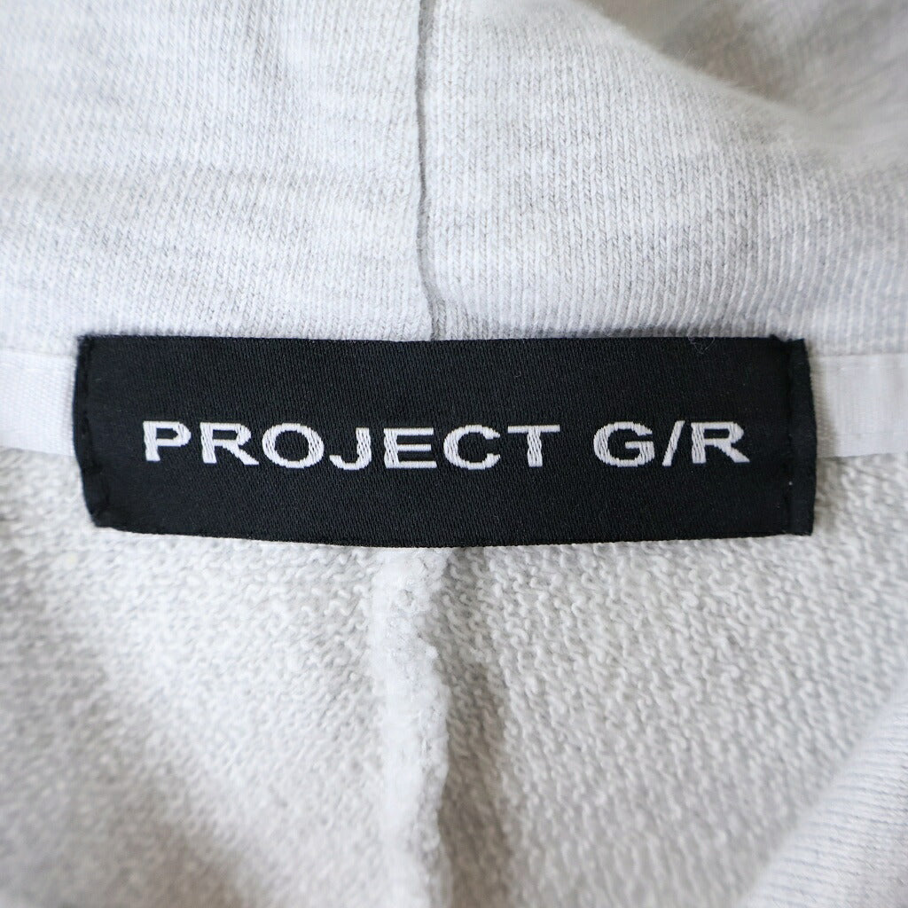 PROJECT G/R(プロジェクトジーアール) Reworked Sport Logo Hooded Sweatshirt リワークド ユーズド加工 スポーツロゴ プルオーバー パーカー フーディー グレー