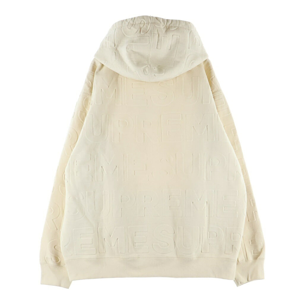 SUPREME(シュプリーム) 21SS Embossed Logos Hooded Sweatshirt エンボスロゴ プルオーバーパーカーフーディー ベージュ