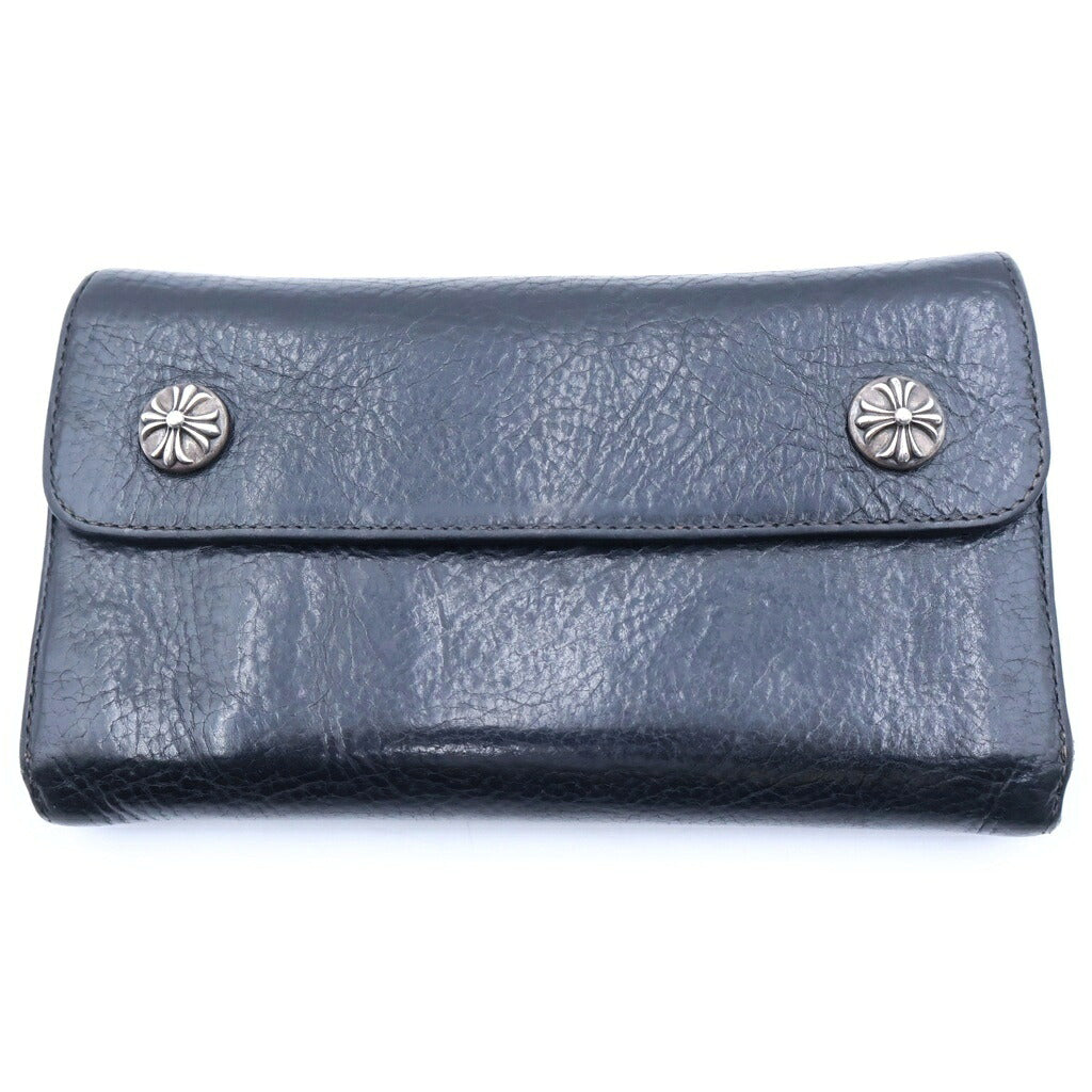 CHROME HEARTS(クロムハーツ) WAVE WALLET ウェーブ レザーウォレット 財布 ブラック