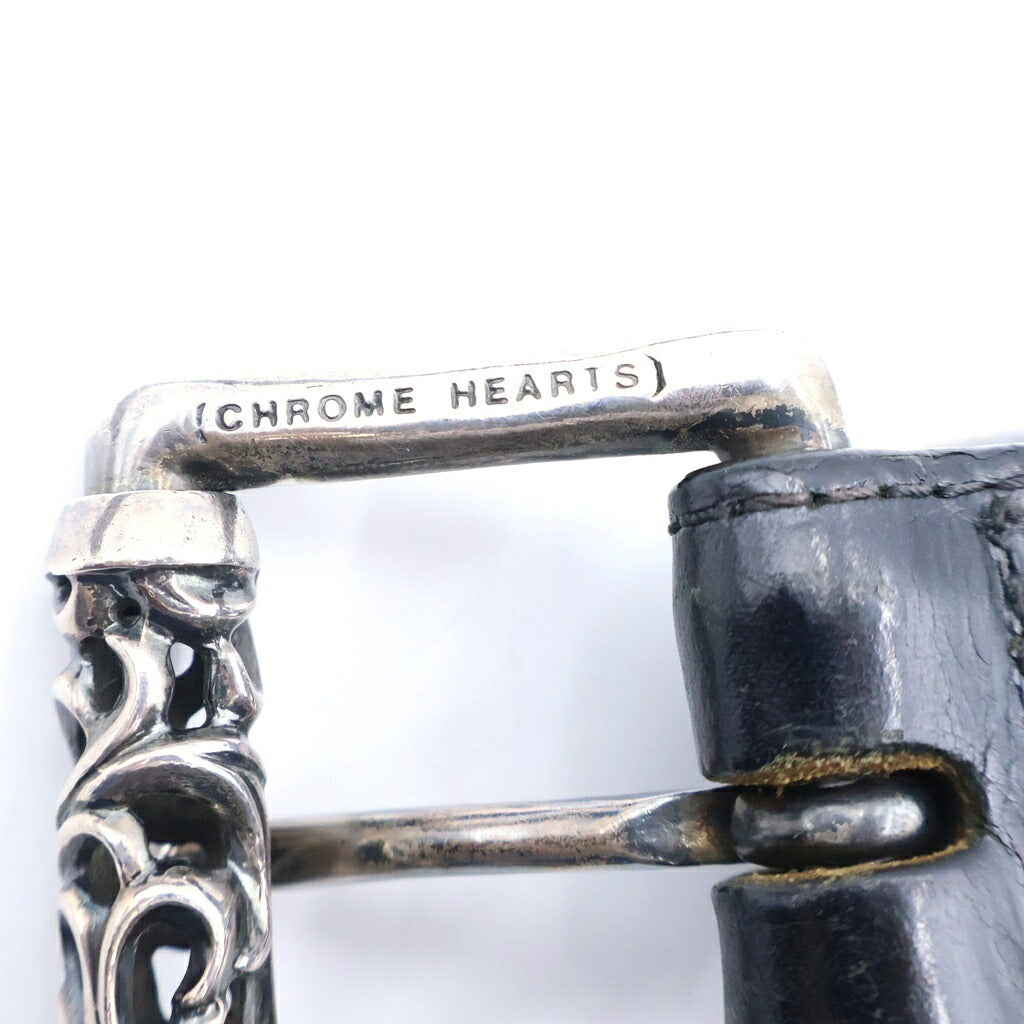 CHROME HEARTS(クロムハーツ) BLT ROLLER 3PC1.5inch 3PCローラーバックル レザーベルト ブラック/シルバー BCA357