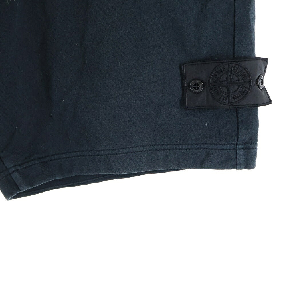 STONE ISLAND(ストーンアイランド) 22SS Ghost Piece コットン スウェットショーツ ハーフパンツ ブラック 7615631F3