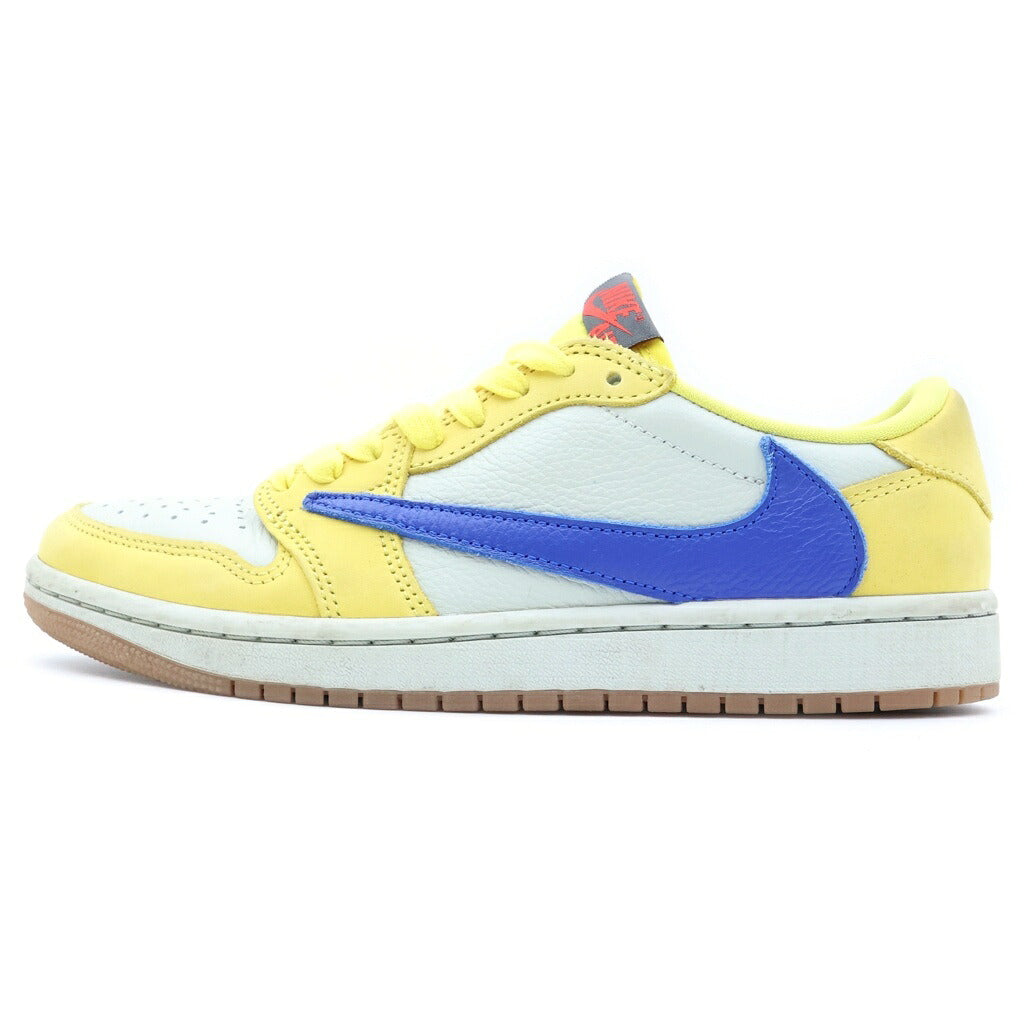NIKE(ナイキ) ×TRAVIS SCOTT WMNS AIR JORDAN 1 RETRO LOW OG CANARY トラヴィススコット ウィメンズ エアジョーダン1 ローカットスニーカー イエロー US8/25cm DZ4137-700