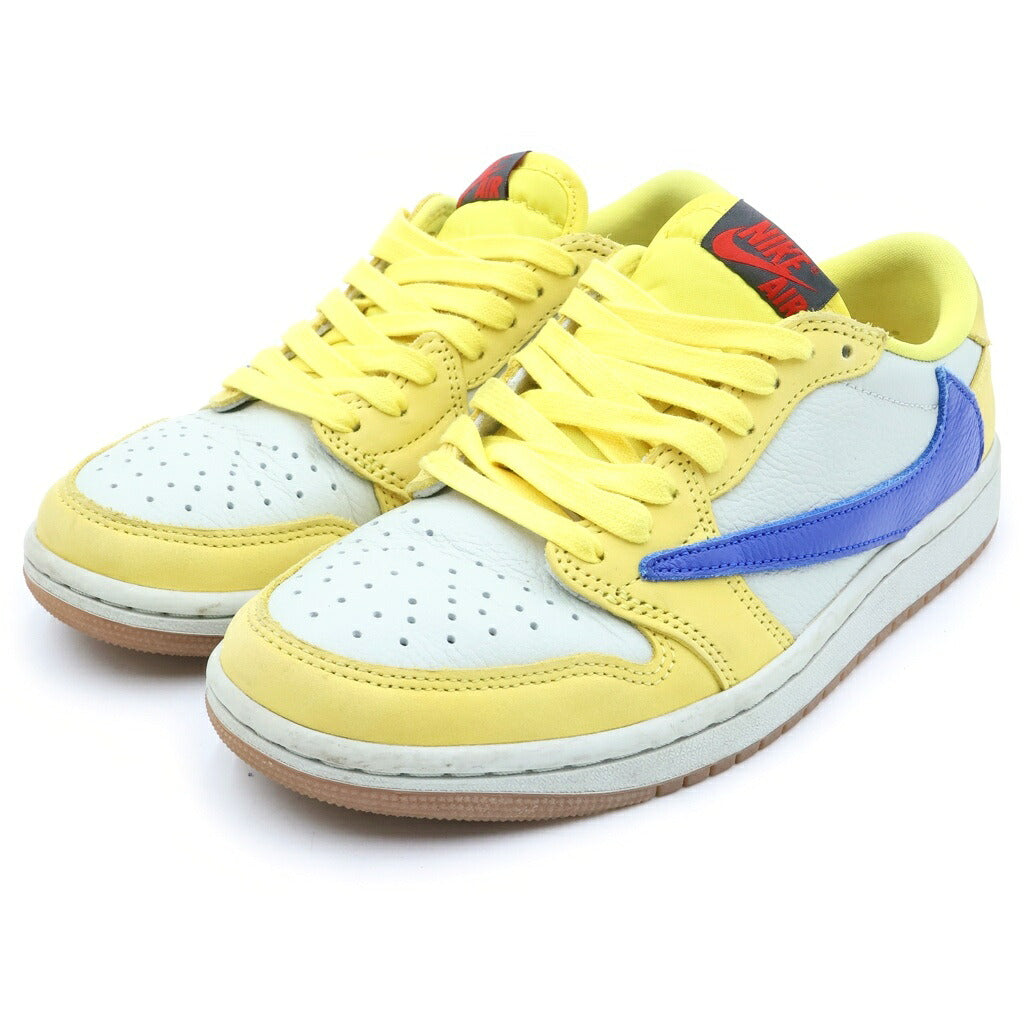 NIKE(ナイキ) ×TRAVIS SCOTT WMNS AIR JORDAN 1 RETRO LOW OG CANARY トラヴィススコット ウィメンズ エアジョーダン1 ローカットスニーカー イエロー US8/25cm DZ4137-700