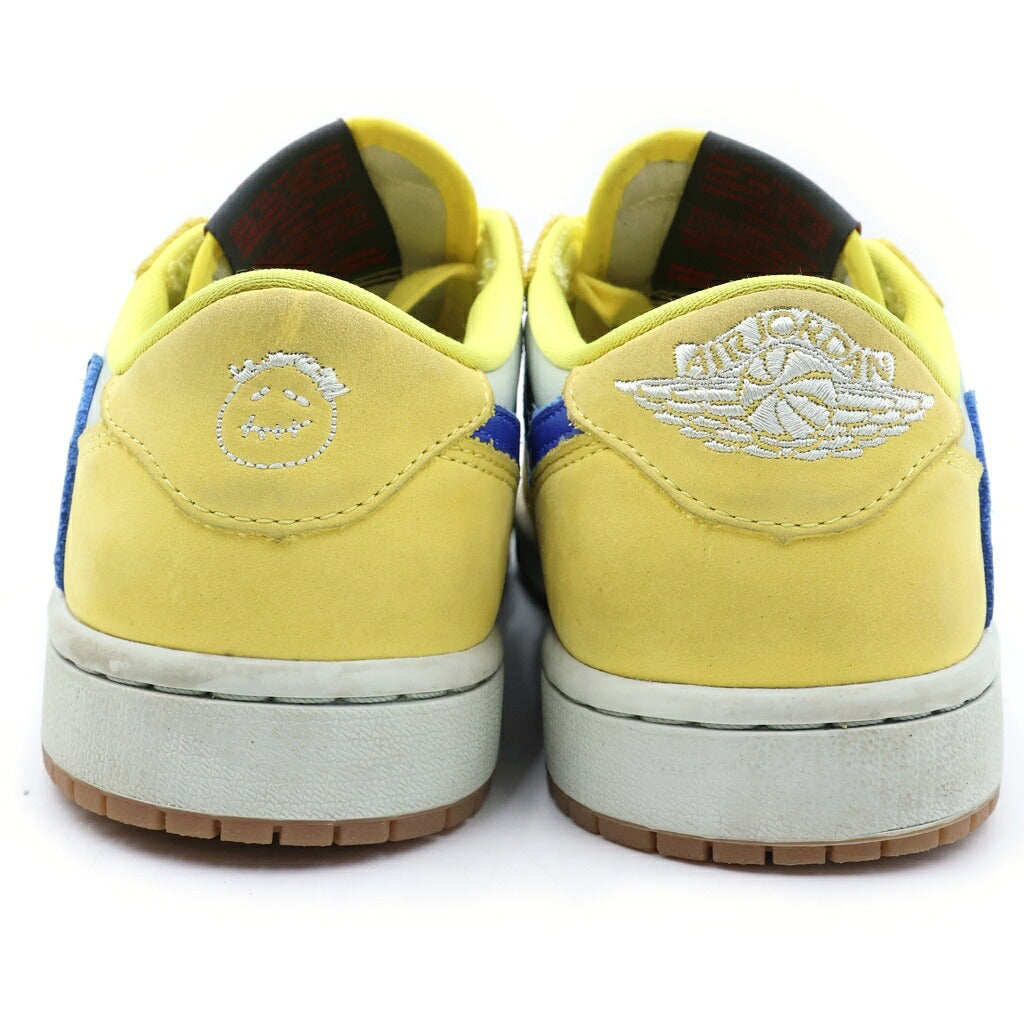 NIKE(ナイキ) ×TRAVIS SCOTT WMNS AIR JORDAN 1 RETRO LOW OG CANARY トラヴィススコット ウィメンズ エアジョーダン1 ローカットスニーカー イエロー US8/25cm DZ4137-700