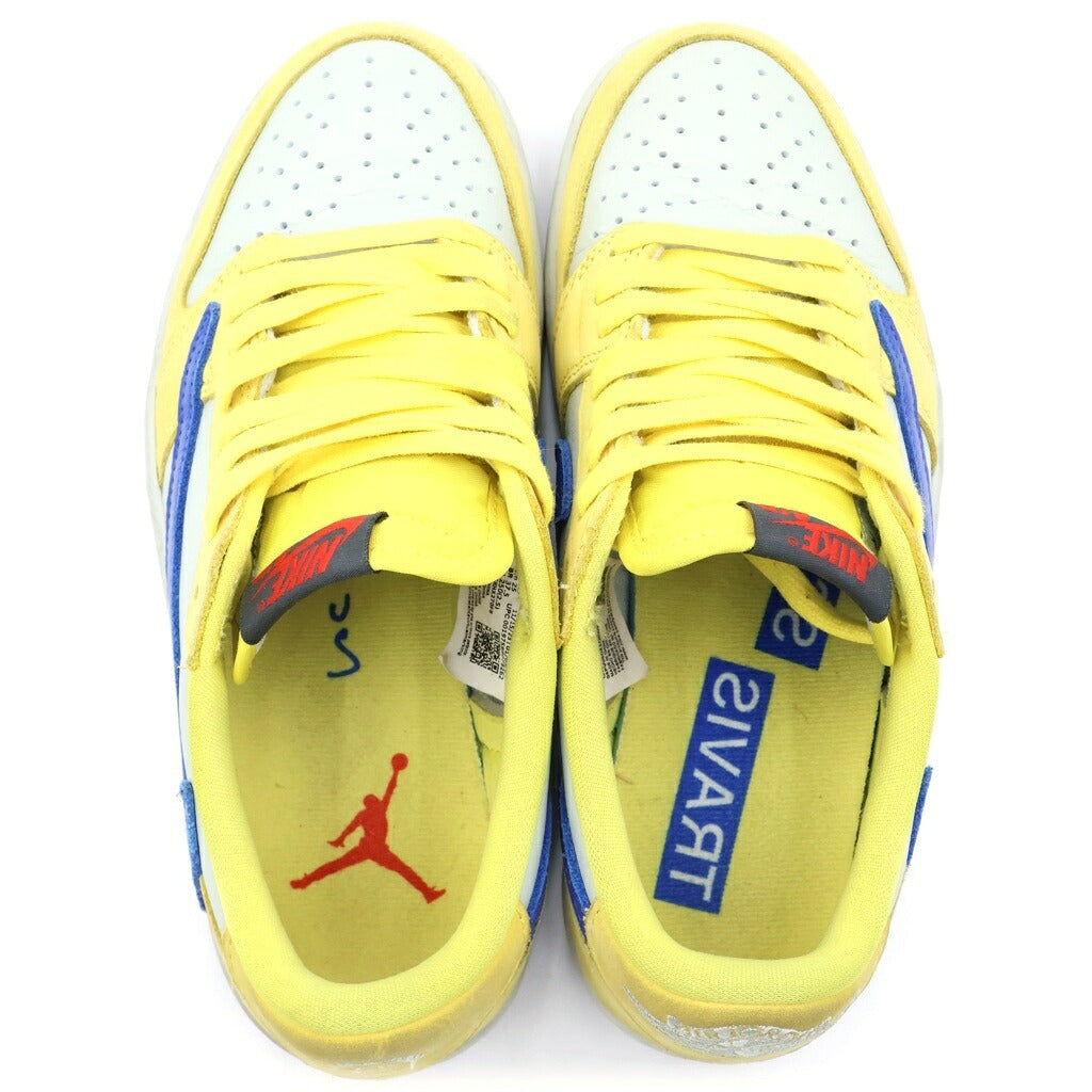 NIKE(ナイキ) ×TRAVIS SCOTT WMNS AIR JORDAN 1 RETRO LOW OG CANARY トラヴィススコット ウィメンズ エアジョーダン1 ローカットスニーカー イエロー US8/25cm DZ4137-700