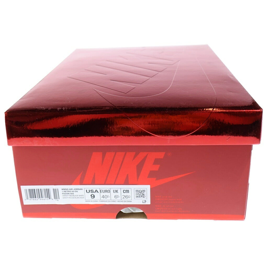 NIKE(ナイキ) AIR JORDAN1 RETRO HIGH OG RUBY エアジョーダン1 レトロ レザー ハイカットスニーカー レッド/ホワイト US9/26cm FD2596-602