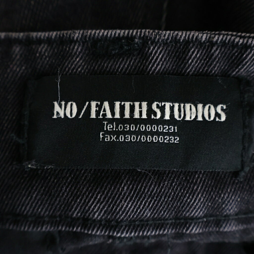 NO/FAITH STUDIOS(ノーフェイスストゥディオス) HEVY WAVE DENIM PANTS ヘビー ウェーブ デニムパンツ ウェーブステッチ ジーンズ ブラック