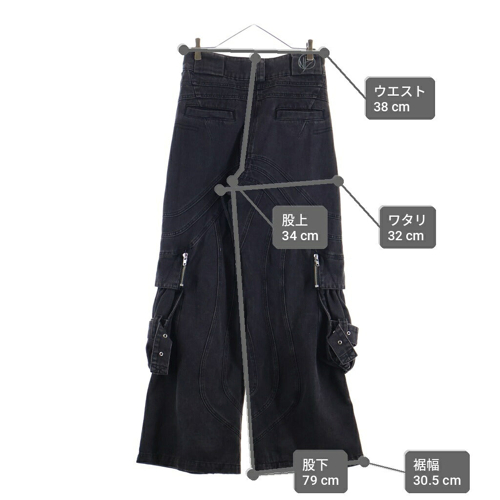 NO/FAITH STUDIOS(ノーフェイスストゥディオス) HEVY WAVE DENIM PANTS ヘビー ウェーブ デニムパンツ ウェーブステッチ ジーンズ ブラック