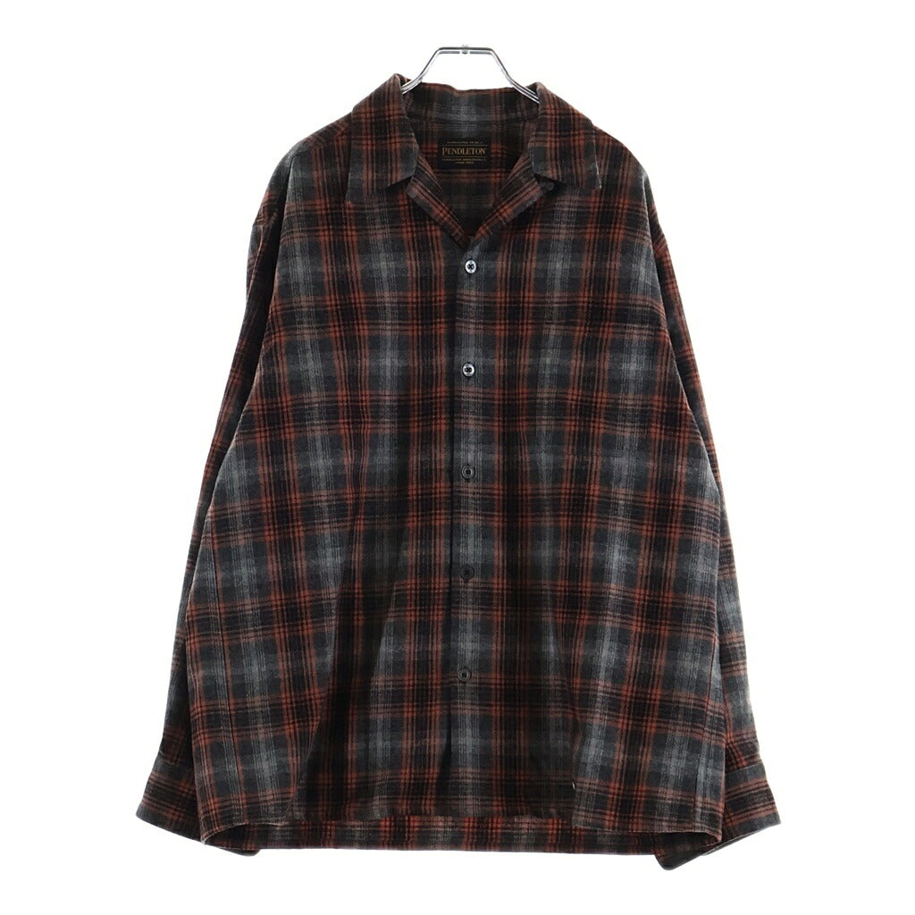 WACKO MARIA(ワコマリア) 25AW ×Pendleton Wool Ombre Check Open Collar Shirt ペンドルトン ウール オンブレチェック 総柄 ボタンダウン 長袖シャツ マルチ