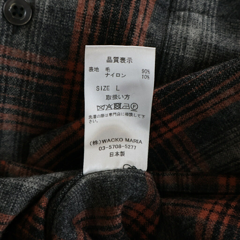 WACKO MARIA(ワコマリア) 25AW ×Pendleton Wool Ombre Check Open Collar Shirt ペンドルトン ウール オンブレチェック 総柄 ボタンダウン 長袖シャツ マルチ
