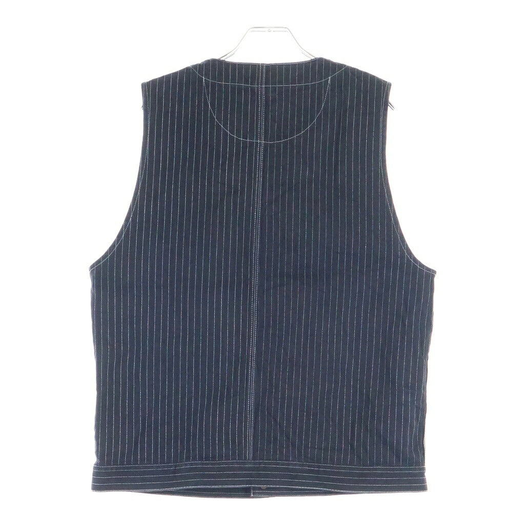 SCHOTT(ショット) Perfecto OLD HICKORY DENIM VEST パーフェクト オールドヒッコリー ボーダー総柄 デニム ベスト ジャケット ブラック 3122067