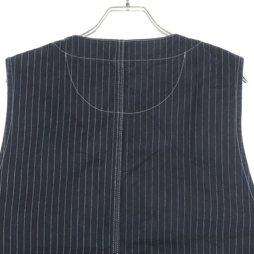 SCHOTT(ショット) Perfecto OLD HICKORY DENIM VEST パーフェクト オールドヒッコリー ボーダー総柄 デニム ベスト ジャケット ブラック 3122067