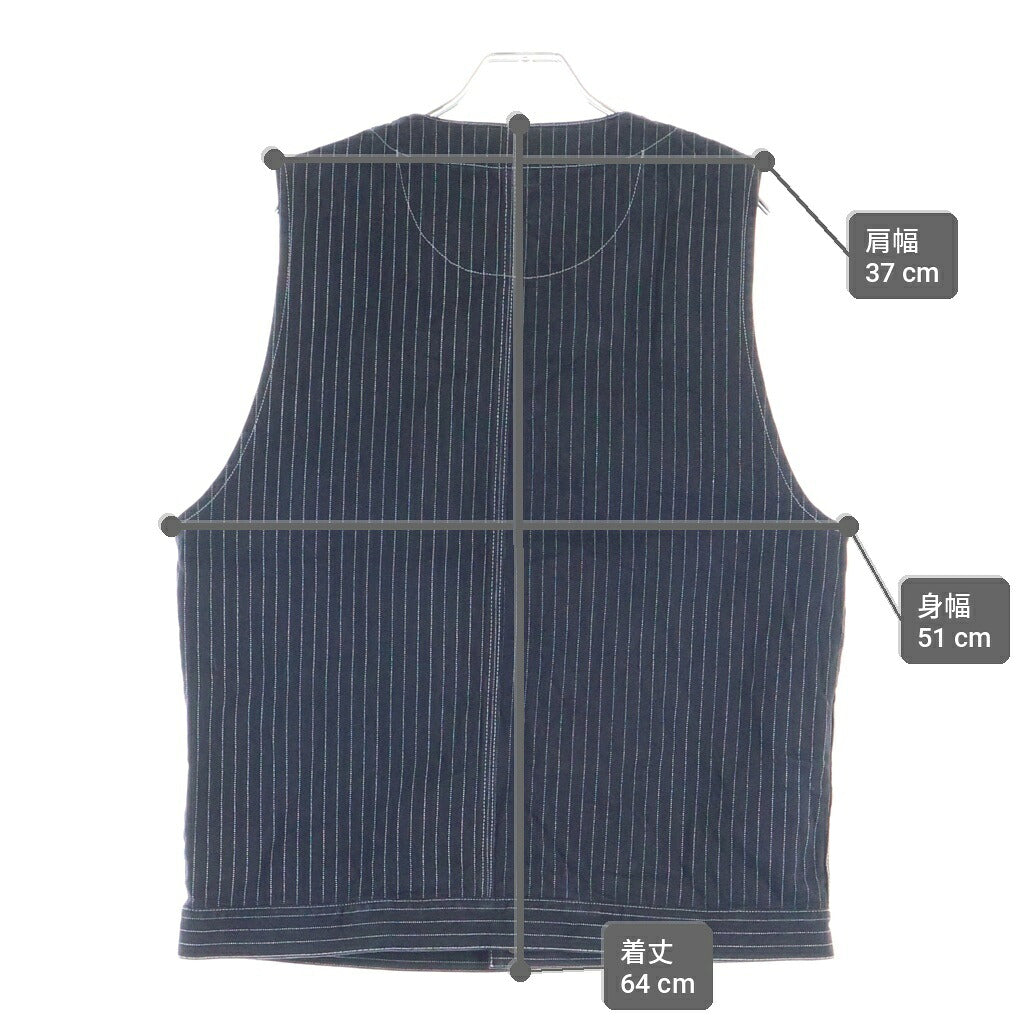 SCHOTT(ショット) Perfecto OLD HICKORY DENIM VEST パーフェクト オールドヒッコリー ボーダー総柄 デニム ベスト ジャケット ブラック 3122067