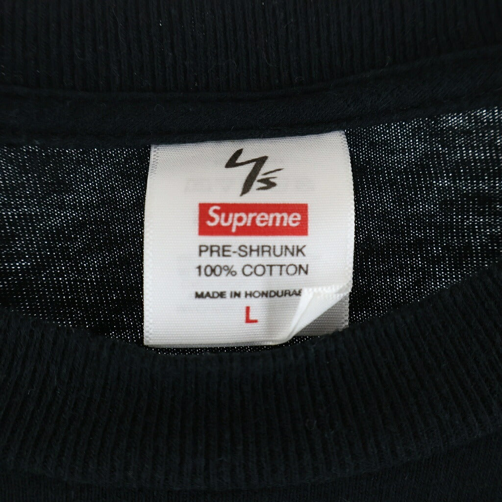 SUPREME(シュプリーム) 25AW ×Y's Yohji Yamamoto L/S Tee ワイズ ヨウジヤマモト バックプリント 長袖Tシャツカットソー ブラック