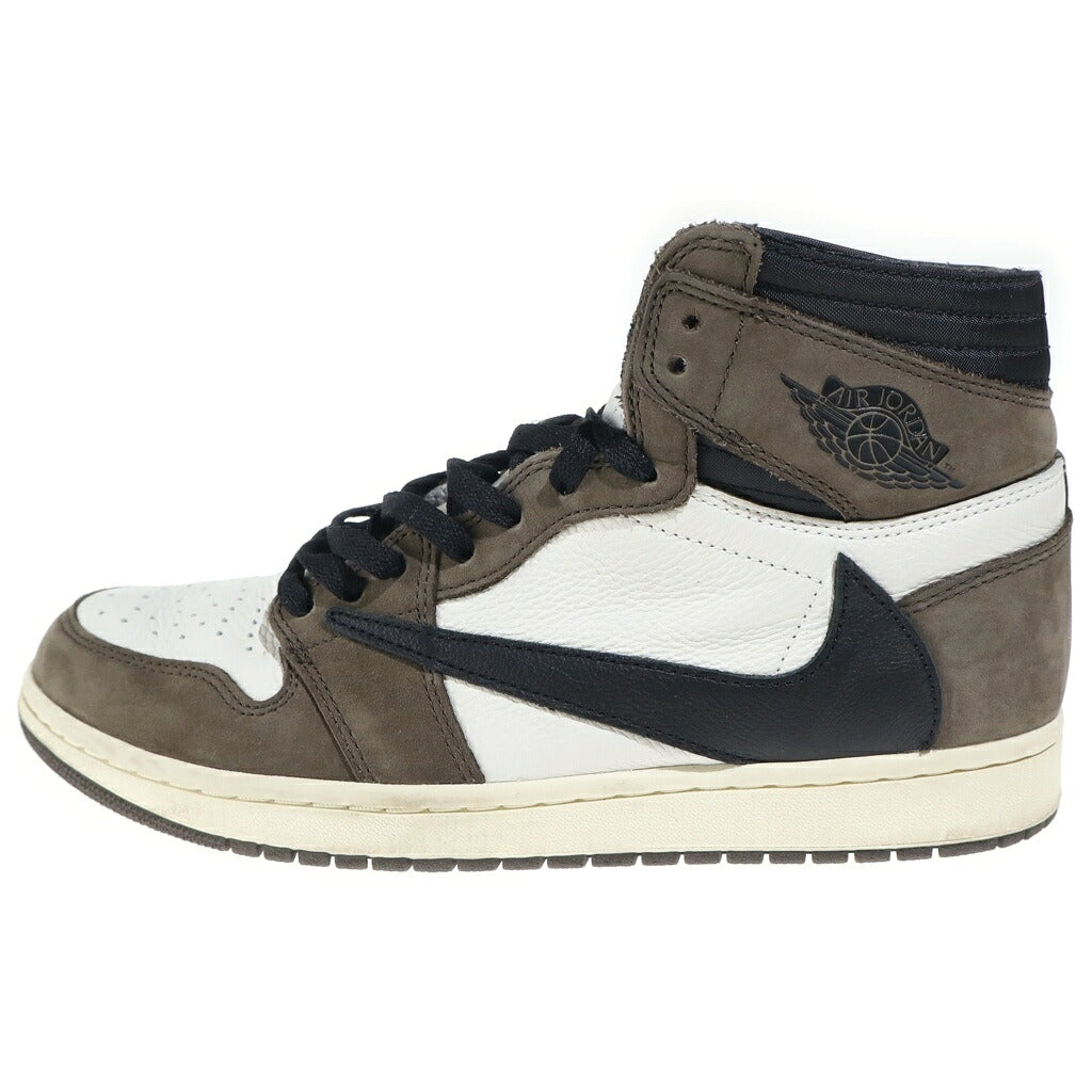 NIKE(ナイキ) ×TRAVIS SCOTT AIR JORDAN 1 RETRO HIGH OG TS SP トラヴィススコット エアジョーダン レトロ ハイカットスニーカー ブラウン US10.5/28.5cm CD4487-100