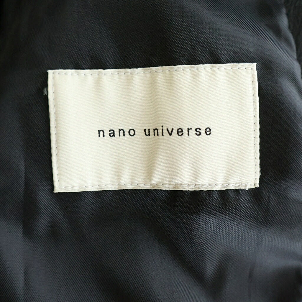 nano universe(ナノユニバース) レザーテーラードジャケット ブラック 668-4217209
