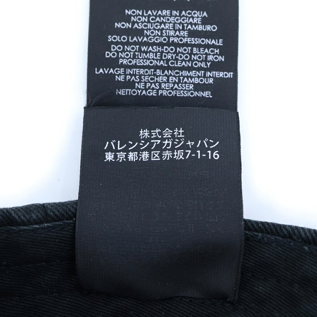 BALENCIAGA(バレンシアガ) Logo Visor Cap バイザーロゴ刺繍 ユーズド加工 6パネル キャップ ブラック