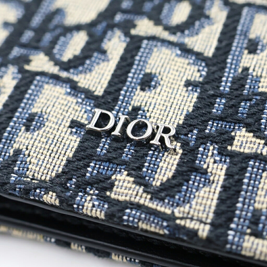 Christian Dior(クリスチャンディオール) オブリークジャガード 2つ折り 財布 グレー