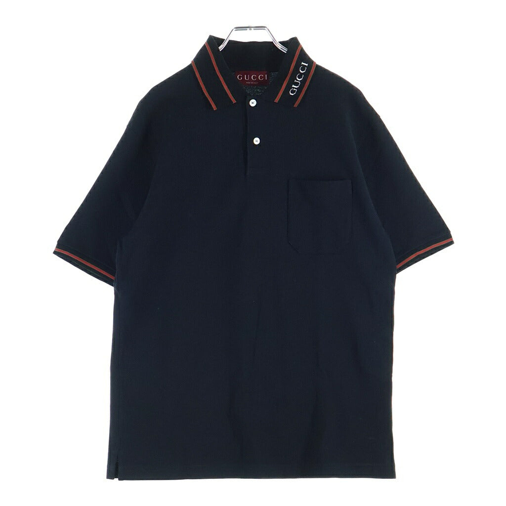 GUCCI(グッチ) Gucci Lido グッチリド コットンピケ 半袖ポロシャツ ブラック 784422 XJGJW