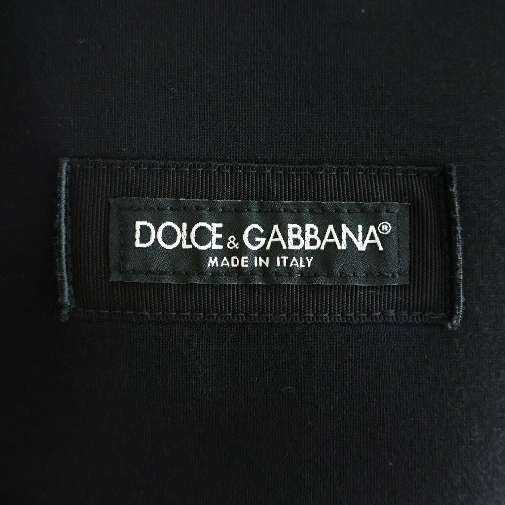 DOLCE & GABBANA(ドルチェアンドガッバーナ) フロントロゴプリント ジップアップパーカーフーディー ブラック G9ZO3T