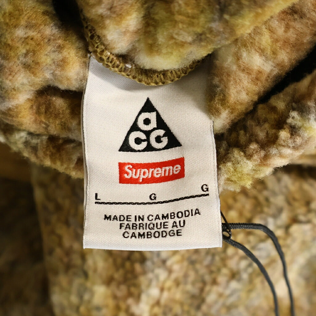 SUPREME(シュプリーム) 22AW ×NIKE ACG Gold Snakskin Fleece Pullover ナイキ ゴールドスネーク総柄 プルオーバー フリース スウェット トレーナー ブラウン DN3256-277