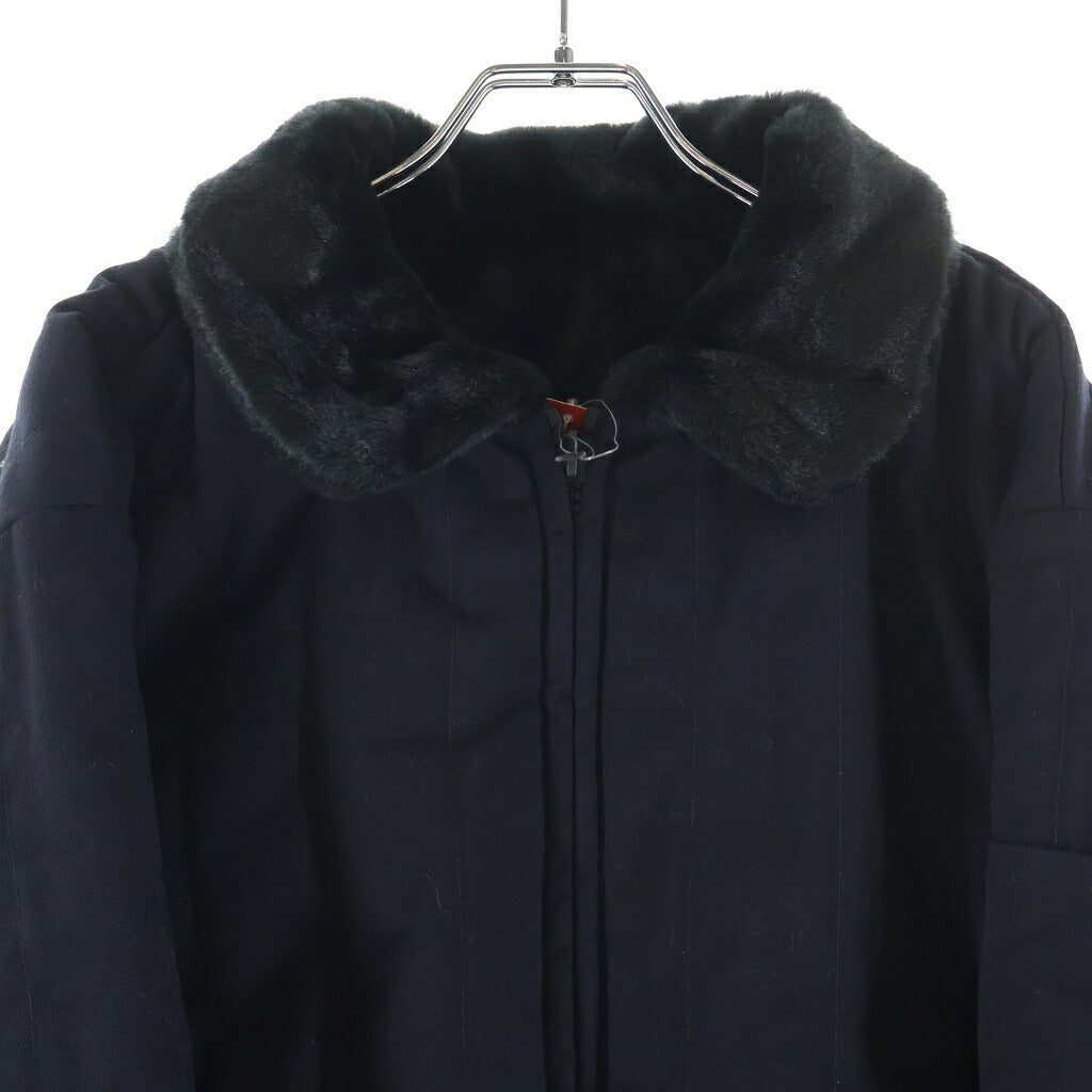 SUPREME(シュプリーム) 25AW Reversible Quilted Faux Fur Work Jacket フロントロゴ リバーシブル キルテッド ジップアップ ファー ジャケット ブラック